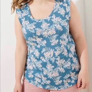 LOFT Plus Floral Cap Sleeve Tee